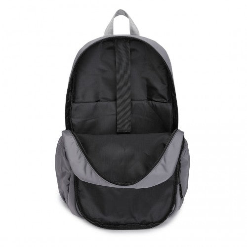 Kono Lightweight & Glow-in-the-Dark 3-Piece Laptop Backpack Set with Crossbody Bag and Pencil Case - Grey