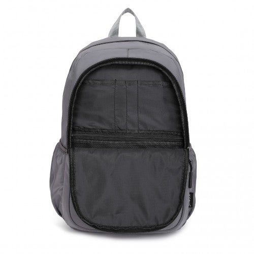 Kono Lightweight & Glow-in-the-Dark 3-Piece Laptop Backpack Set with Crossbody Bag and Pencil Case - Grey