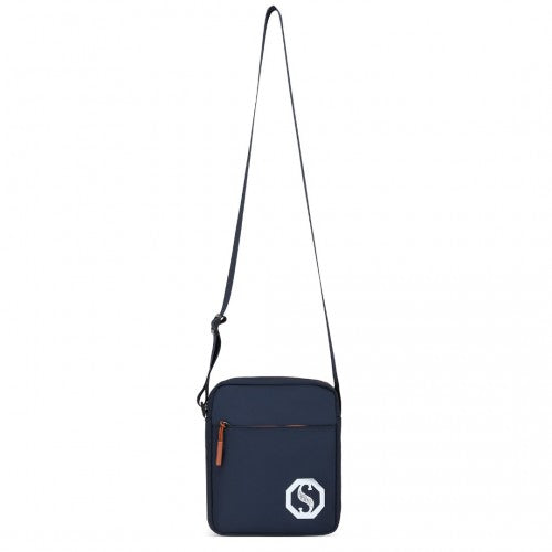 Kono Lightweight & Glow-in-the-Dark 3-Piece Laptop Backpack Set with Crossbody Bag and Pencil Case - Navy And Brown