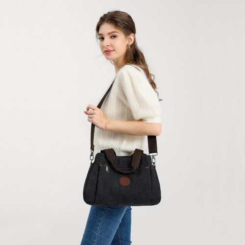 Kono Canvas Multi-Functional Cross Body Bag - Khaki