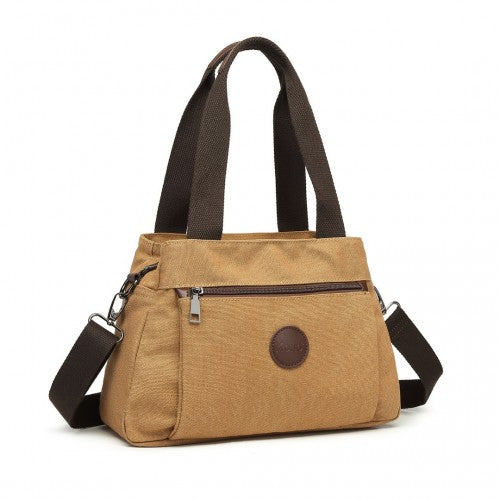 Kono Canvas Multi-Functional Cross Body Bag - Brown