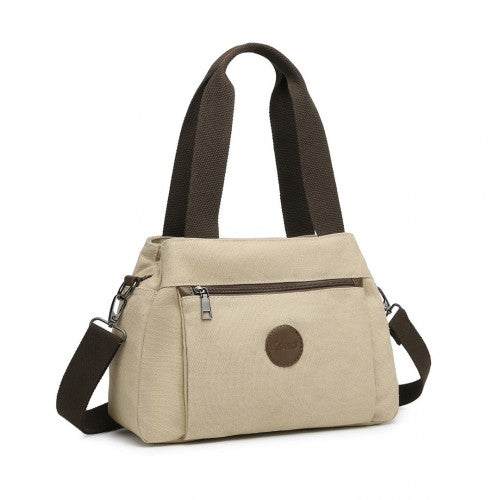 Kono Canvas Multi-Functional Cross Body Bag - Khaki