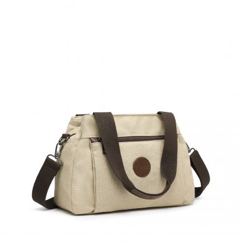 Kono Canvas Multi-Functional Cross Body Bag - Khaki
