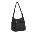 Kono Three Way Multipurpose Casual Shoulder Bag With Double Zippers - Black