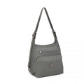 Kono Three Way Multipurpose Casual Shoulder Bag With Double Zippers - Grey