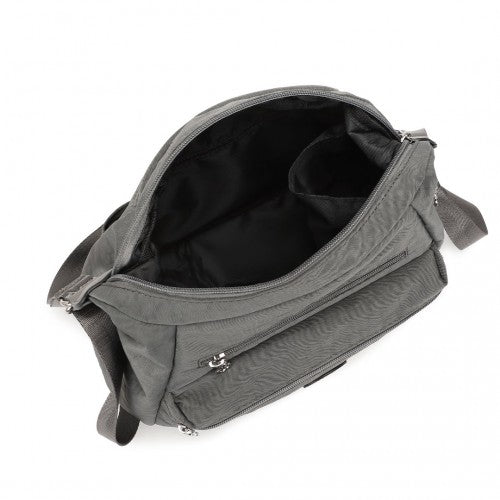 Kono Three Way Multipurpose Casual Shoulder Bag With Double Zippers - Grey