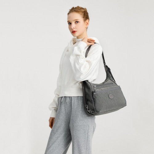 Kono Three Way Multipurpose Casual Shoulder Bag With Double Zippers - Navy