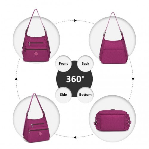 Kono Three Way Multipurpose Casual Shoulder Bag With Double Zippers - Purple