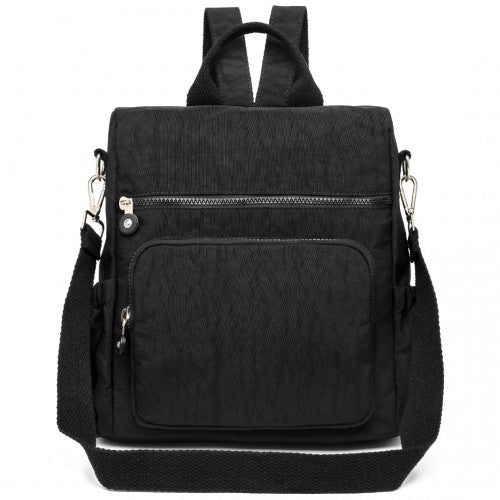 Kono Multi Way Anti-theft Waterproof Backpack Shoulder Bag - Black