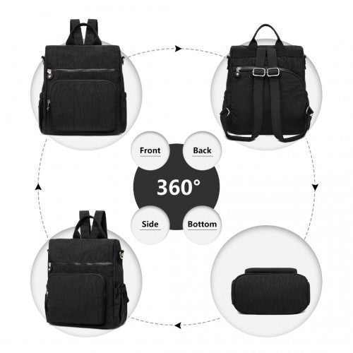 Kono Multi Way Anti-theft Waterproof Backpack Shoulder Bag - Black