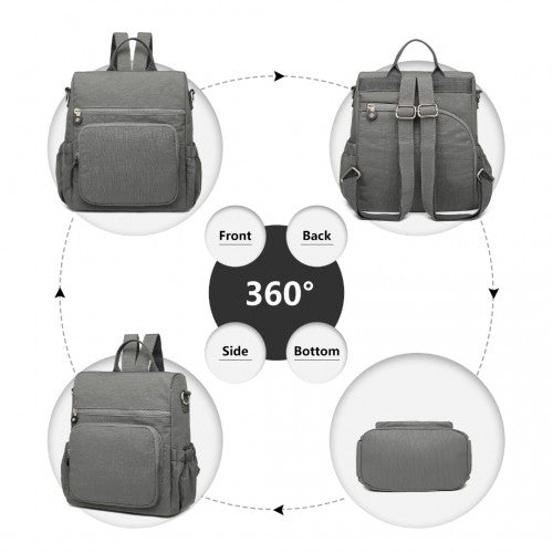 Kono Multi Way Anti-theft Waterproof Backpack Shoulder Bag - Grey