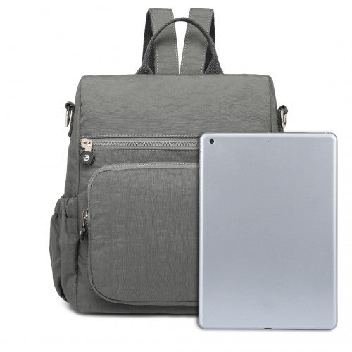 Kono Multi Way Anti-theft Waterproof Backpack Shoulder Bag - Grey