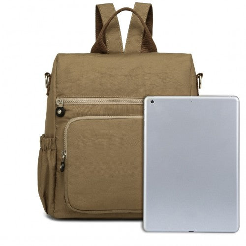 Kono Multi Way Anti-theft Waterproof Backpack Shoulder Bag - Khaki