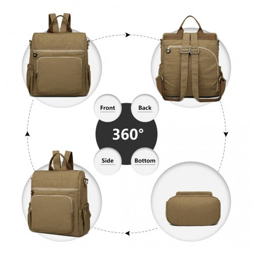 Kono Multi Way Anti-theft Waterproof Backpack Shoulder Bag - Khaki