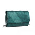 Miss Lulu Stylish Twill Clutch Leather Chain Evening Bag - Green