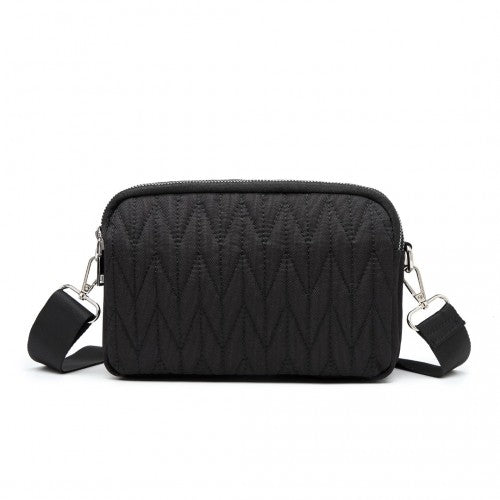 Kono Multi Pocket Waterproof Small Crossbody Bag - Black