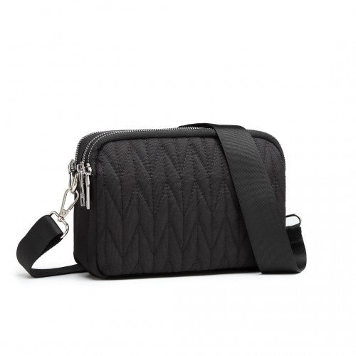Kono Multi Pocket Waterproof Small Crossbody Bag - Black