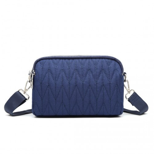 Kono Multi Pocket Waterproof Small Crossbody Bag - Navy