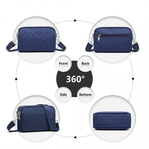 Kono Multi Pocket Waterproof Small Crossbody Bag - Navy
