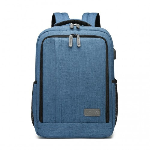 Kono Multi - Compartment Backpack with USB Port - Blue