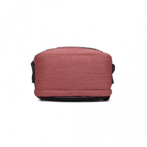 Kono Multi - Compartment Backpack with USB Port - Claret