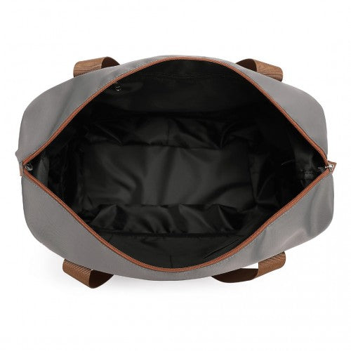Kono Two Pieces Expandable Durable Waterproof Travel Duffel Bag Set - Grey And Brown
