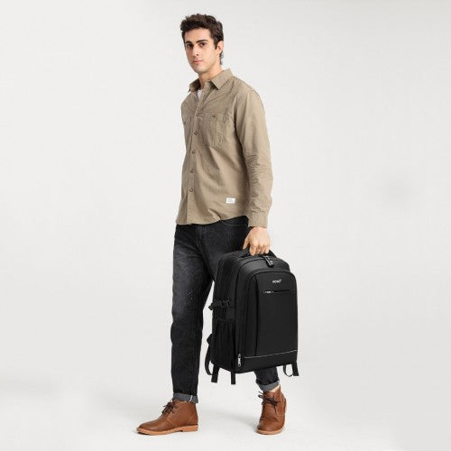 Kono Functional Travel Backpack With USB Charging Port - Grey