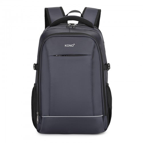 Kono Functional Travel Backpack With USB Charging Port - Navy
