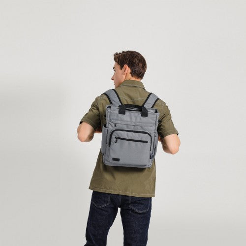 Kono Durable Waterproof Multi Men's Backpack Shoulder Bag - Black