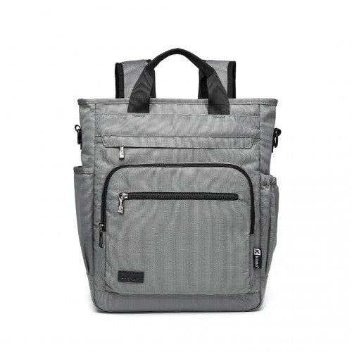 Kono Durable Waterproof Multi Men's Backpack Shoulder Bag - Grey