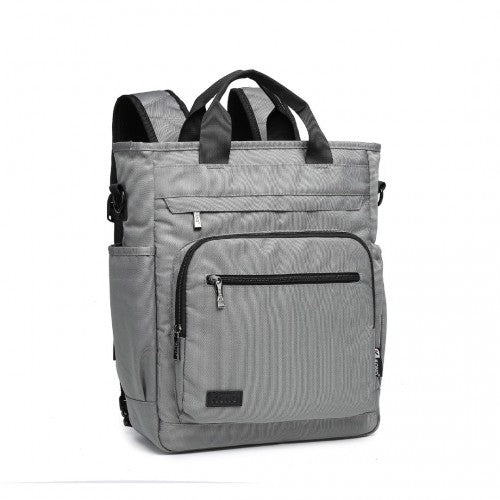 Kono Durable Waterproof Multi Men's Backpack Shoulder Bag - Grey