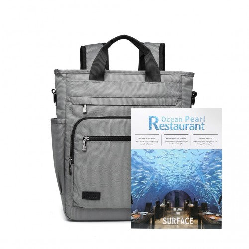 Kono Durable Waterproof Multi Men's Backpack Shoulder Bag - Grey