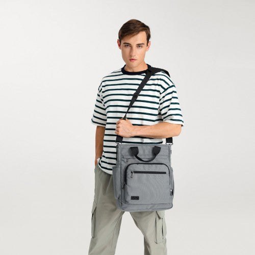 Kono Durable Waterproof Multi Men's Backpack Shoulder Bag - Grey