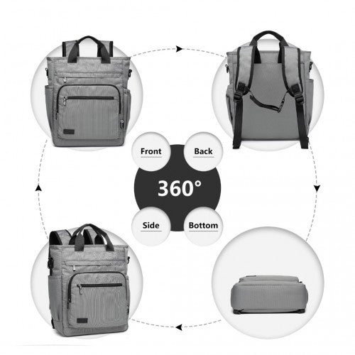 Kono Durable Waterproof Multi Men's Backpack Shoulder Bag - Grey