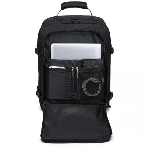 Kono Lightweight Cabin Bag Travel Business Backpack - Black
