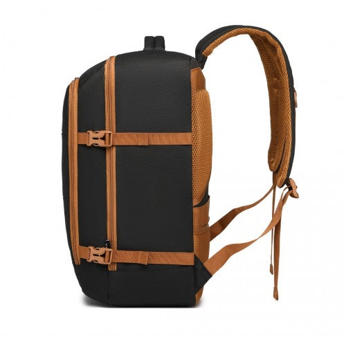 Kono Multi - level High - capacity Cabin Bag Travel Backpack - Black And Brown