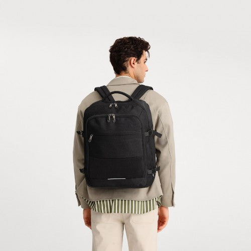 Kono Multi - level High - capacity Cabin Bag Travel Backpack - Black