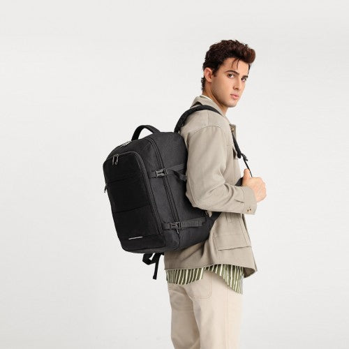 Kono Multi - level High - capacity Cabin Bag Travel Backpack - Black