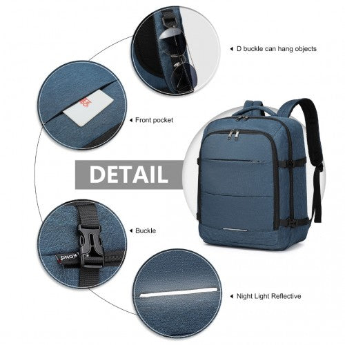 Kono Multi - level High - capacity Cabin Bag Travel Backpack - Navy
