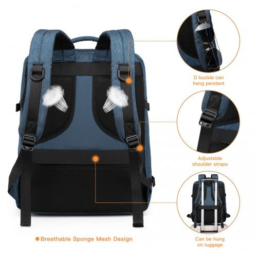 Kono Multi - level High - capacity Cabin Bag Travel Backpack - Navy