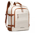 Kono Premium Carry - On Travel Backpack with Suitcase - Style Opening Multi - Level High - Capacity Cabin Bag - Beige And Brown