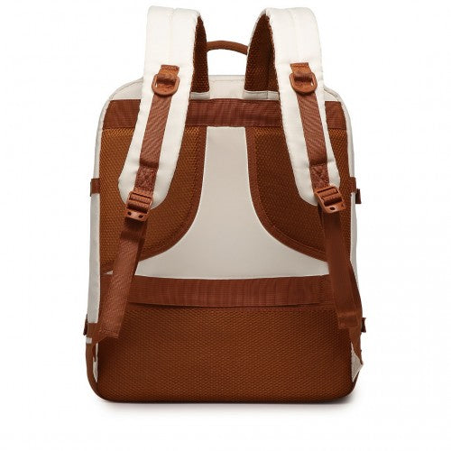 Kono Premium Carry - On Travel Backpack with Suitcase - Style Opening Multi - Level High - Capacity Cabin Bag - Beige And Brown