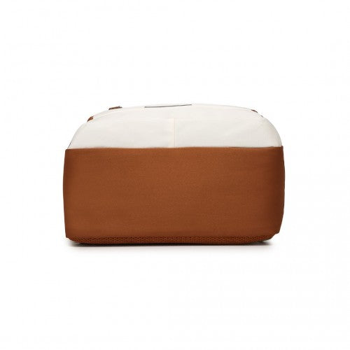 Kono Premium Carry - On Travel Backpack with Suitcase - Style Opening Multi - Level High - Capacity Cabin Bag - Beige And Brown