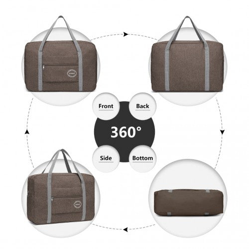 Kono Foldable Waterproof Storage Travel Handbag - Brown