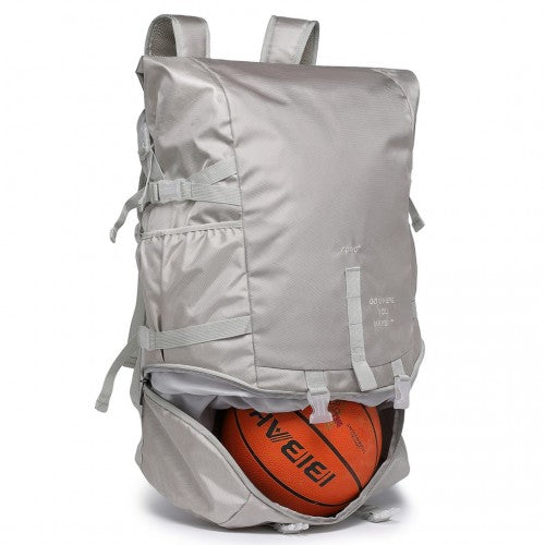Kono Large Capacity Basketball Sports Fitness Backpack - Grey
