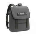 Kono PVC Coated Water - resistant Streamlined And Innovative Flap Backpack - Grey