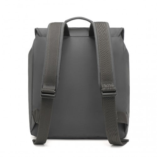 Kono PVC Coated Water - resistant Streamlined And Innovative Flap Backpack - Grey