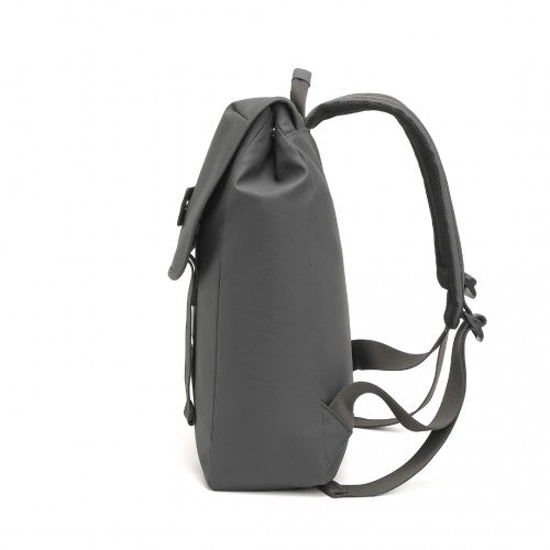 Kono PVC Coated Water - resistant Streamlined And Innovative Flap Backpack - Grey