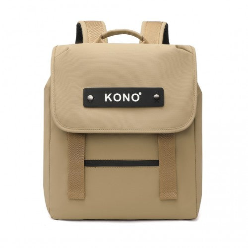 Kono PVC Coated Water - resistant Streamlined And Innovative Flap Backpack - Khaki