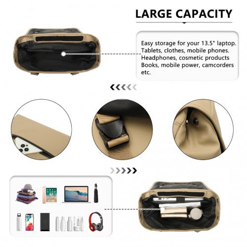 Kono PVC Coated Water - resistant Streamlined And Innovative Flap Backpack - Khaki